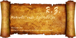 Rekvényi Zoltán névjegykártya